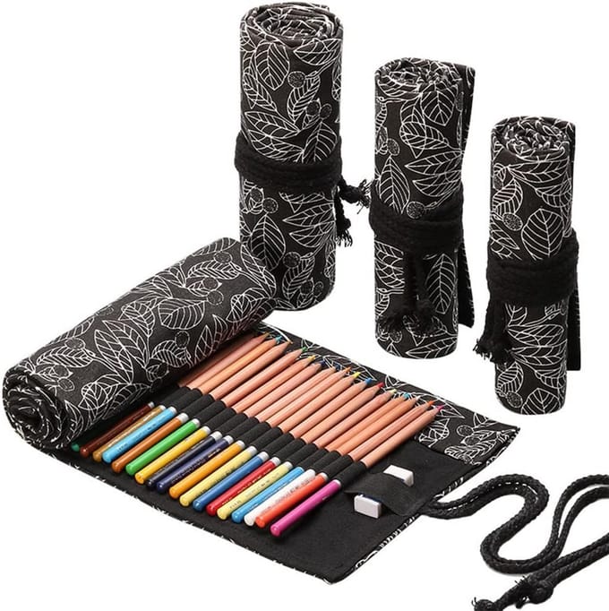 Pennenrol Tas voor Teken- en Kleurpotloden - Duurzame Canvas Organizer