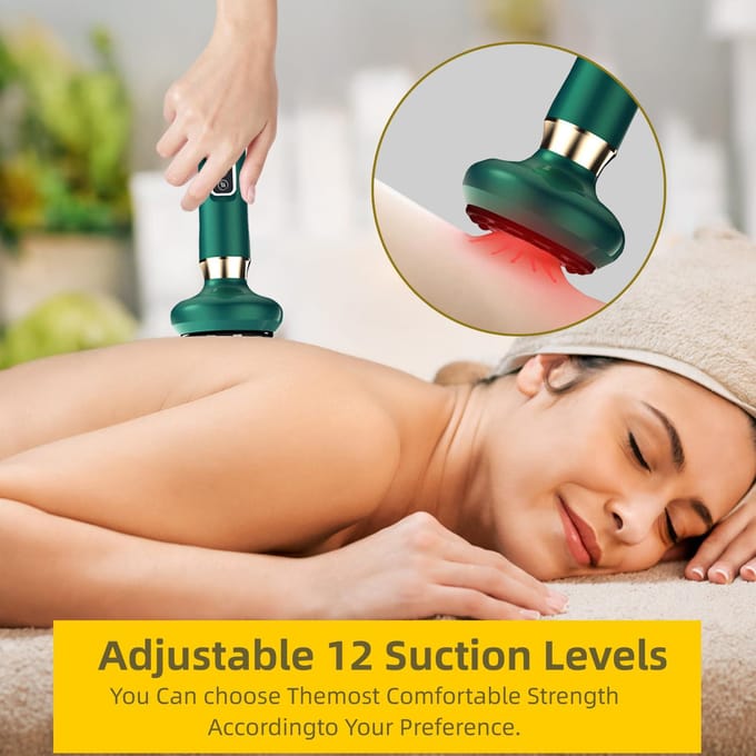 Oplaadbare Handheld Cellulitis Massager Cupping Set 12 Zuigstanden Voor Massagetherapie Lichaamsverslankingsmachine wit