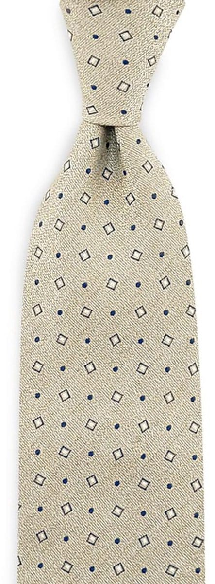 Sir Redman - Stropdassen - stropdas Marvelous Marco - beige / denimblauw / wit