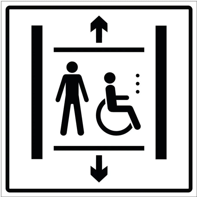 Lift voor personen sticker | 20 x 20 cm