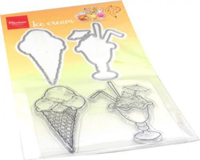 Marianne Design Clear stamp en Snijmal - Hetty's Ijsje