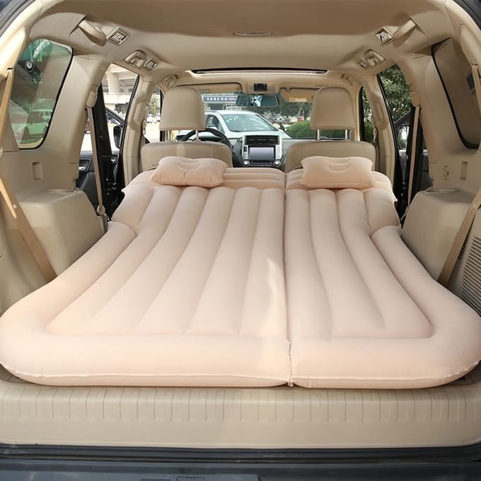 Opblaasbaar Auto Luchtbed voor Achterbank - Draagbaar Camping Matras voor Auto