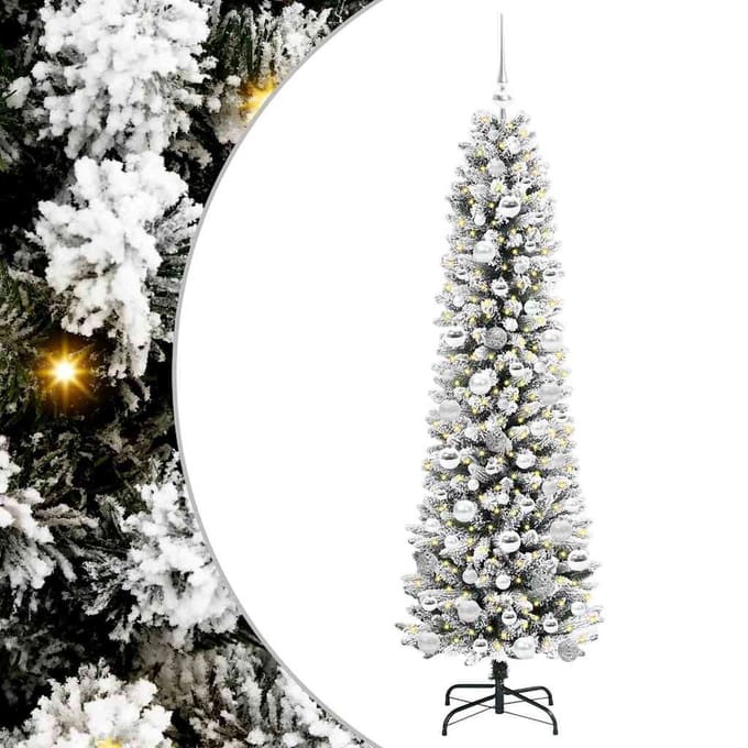 vidaXL Kunstkerstboom Wit 180 cm PVC en Metaal en Plastic