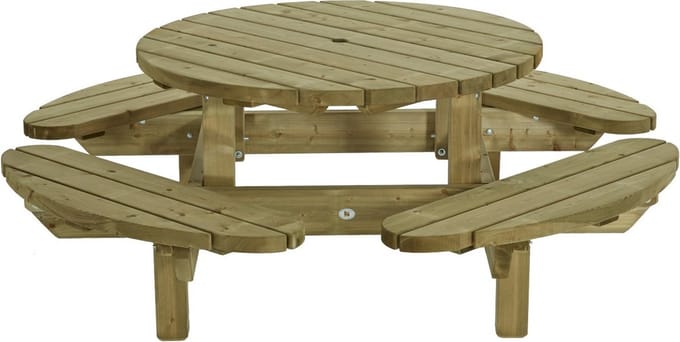Talen picknicktafel - Rond 210 cm