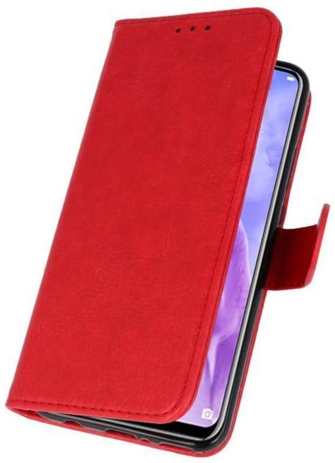 Rood Bookstyle Wallet Cases Hoesje voor Huawei Nova 3
