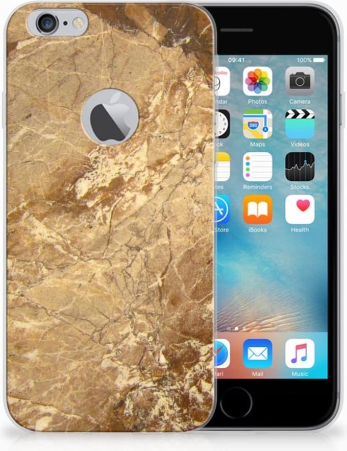 Apple iPhone 6 Plus | 6s Plus TPU Siliconen Hoesje Marmer Creme