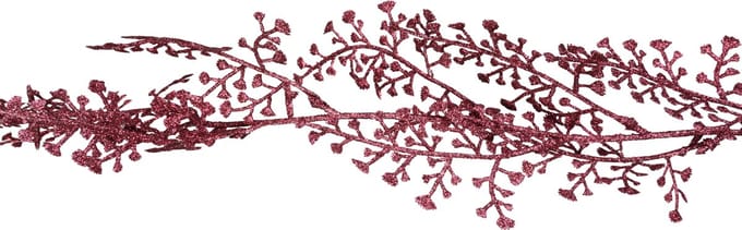 Cosy at Home kerstboom glitter guirlande/slinger - 2x - rood - 180 cm