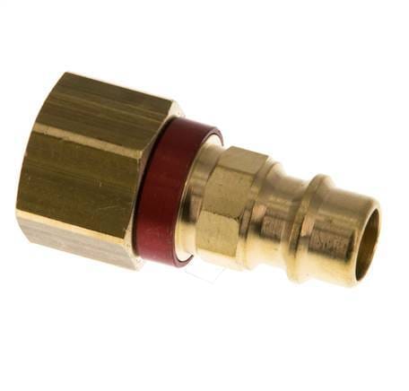 Messing DN 7.2 (Euro) Rood-Coded Luchtkoppeling Insteeknippel G 1/4 inch Binnendraad - CLP7-F-B-RED-P-CD-014