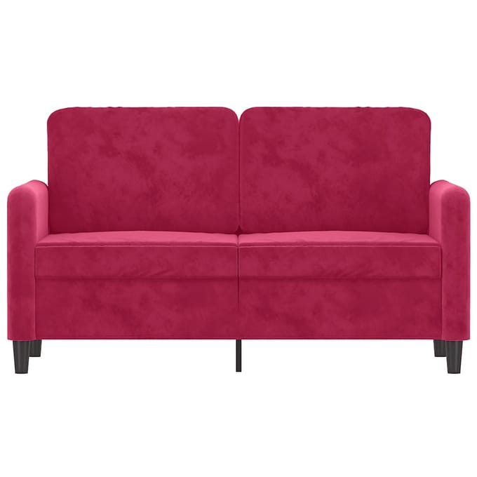 Vidaxl Bank 2-zits, Wijnrood, 120 Cm, Bekleed met Fluweel
