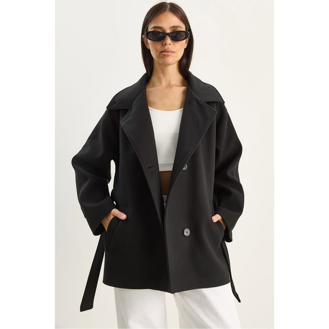 Oversized Midi Jas met Knopsluiting
