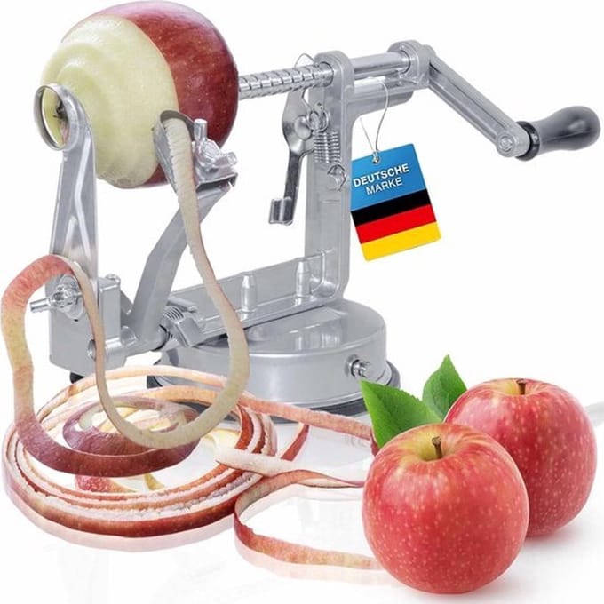 Appelschilmachine - Appelschiller - Appelschilmachine - Appelschiller Met Zuignap - Appelschilapparaat (Zwart)