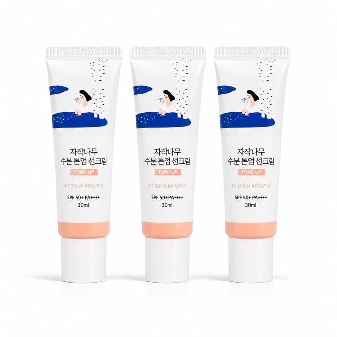 ROUND LAB Berkensap Hydraterende Tone-up Zoncrème SPF 50+ PA++++(4 Opties) 30ml * 3Pcs white