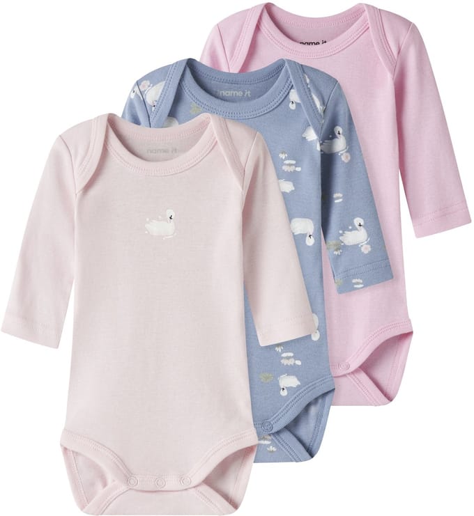 NAME IT - NBFBODY 3P LS SWAN NOOS - Baby - Bodies