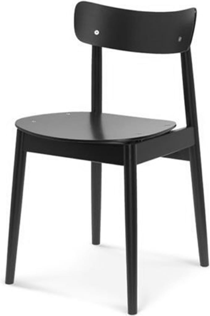Fameg George Eetkamerstoel Zwart - Hout Frame - Zonder armleuning
