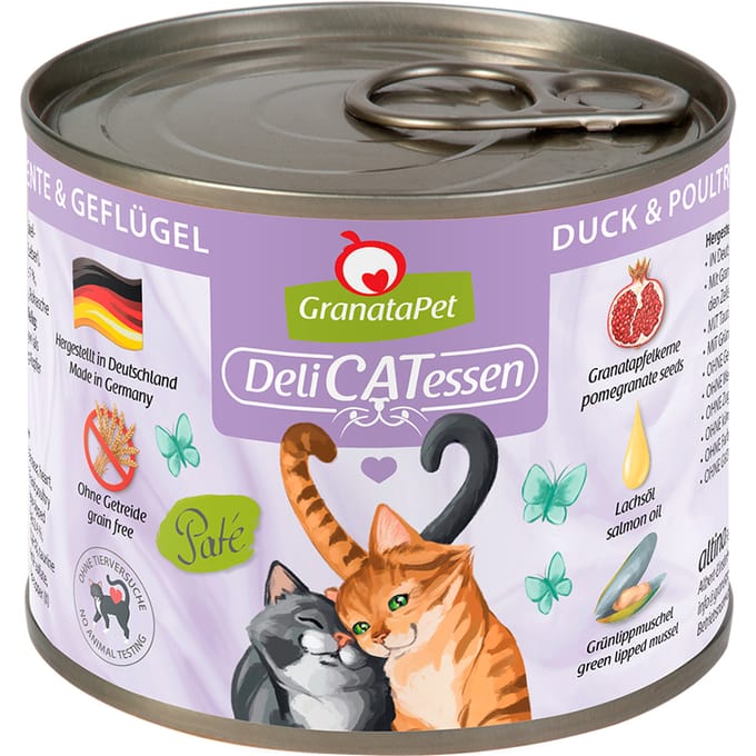 6x200g GranataPet DeliCatessen Eend & Gevogelte Kattenvoer