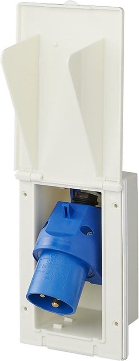 CEE inbouwstekker - rechthoekig - 160x100 mm - wit