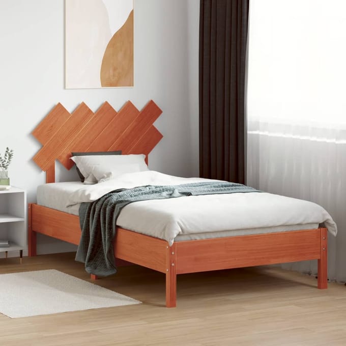 vidaXL - Hoofdbord - 100 - cm - massief - grenenhout - wasbruin
