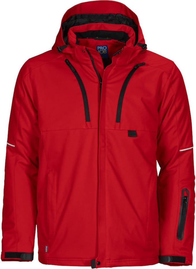 Projob Gevoerde Softshell Jas 643407 Rood - Maat 4XL