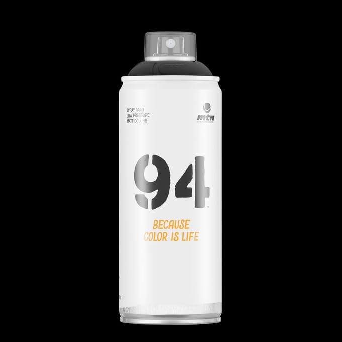 MTN 94 Zwarte spuitverf - 400ml lage druk en matte afwerking
