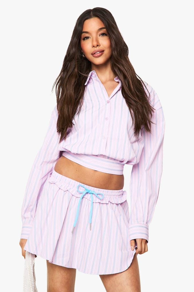 boohoo Dames Ruffle naad skater mini-rok | Pink | Maat: 6