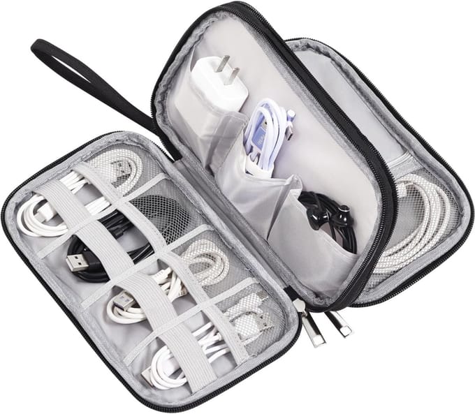 TIM® Kabel Organiser Tas - Organizer Tas - Zwart - 21cm x 13cm x 6cm