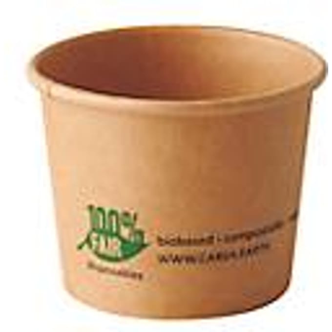 Pure Papstar snack potjes, 60 ml, Ø 60 x 49 mm, composteerbaar, karton, bruin, 50 stuks