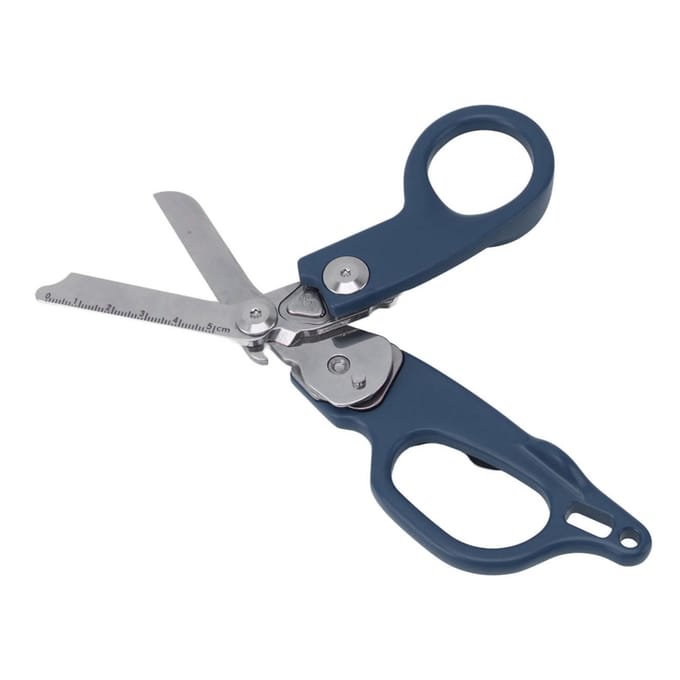 Noodhulp Schaar Aluminiumlegering Multifunctionele Opvouwbare Schaar voor Binnen Buiten Blauw