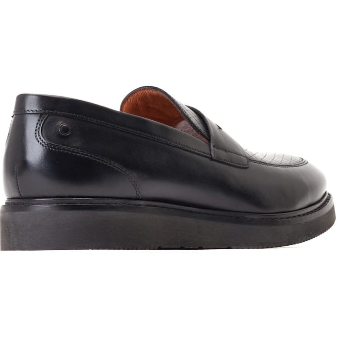 Base London Sid Leren Herenpantoffels Zwart