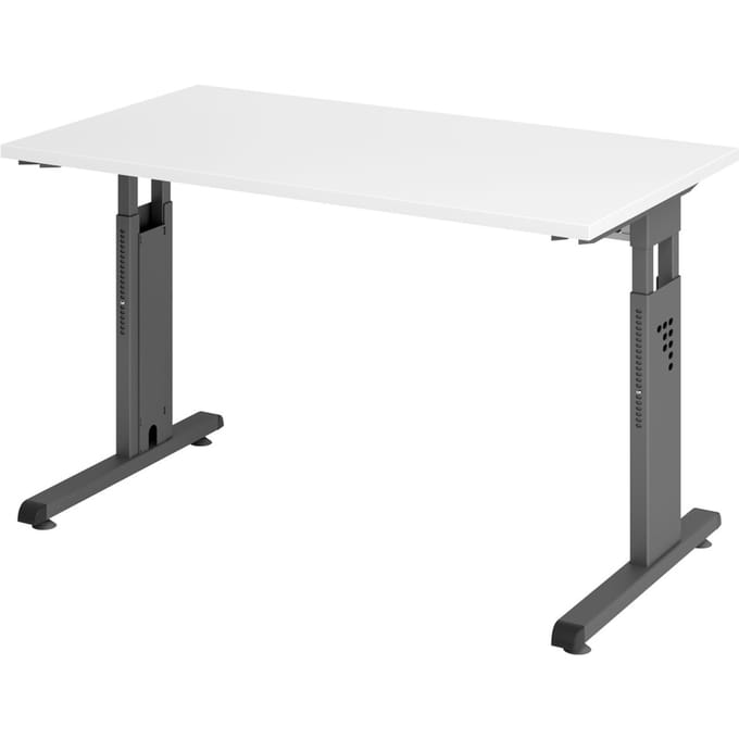 MEGA 612 G | Bureau - Tafelhoogte I In hoogte verstelbaar Wit/Grafiet 120 x 67