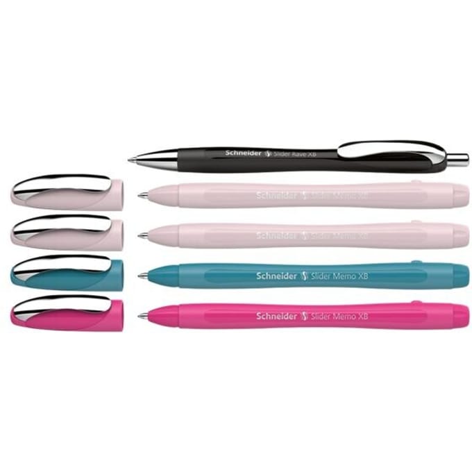 Schneider Schreibgeräte Etui 4x Memo + 1x Rave sortiert 150255 Balpen Kleur inkt: Blauw 5 stuk(s)