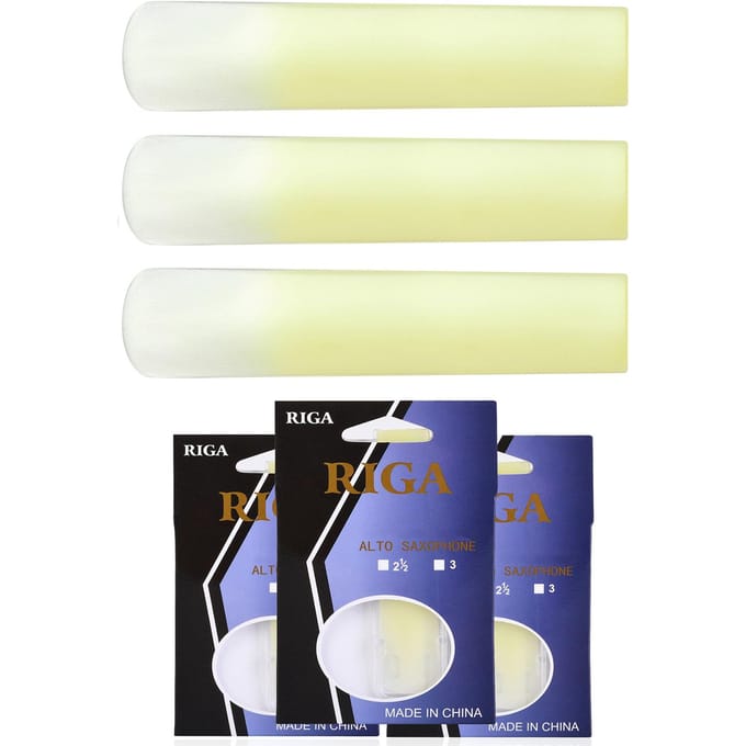 RIGA 3 stks Altsaxofoon Rieten Sax Hars Riet Saxofoon Accessoires Sterkte 2.5 Strength 2.0 beige
