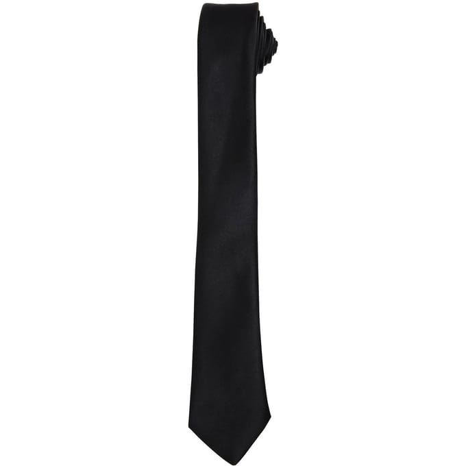 Premier Unisex Slanke Stropdas Volwassenen (Zwart)