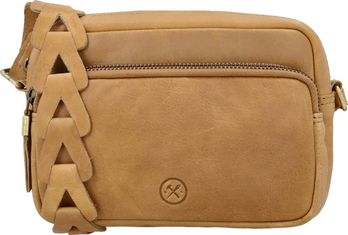 Hide & Stitches Daydreamer Crossbody Schoudertas - Leren Dames Tas - Zand