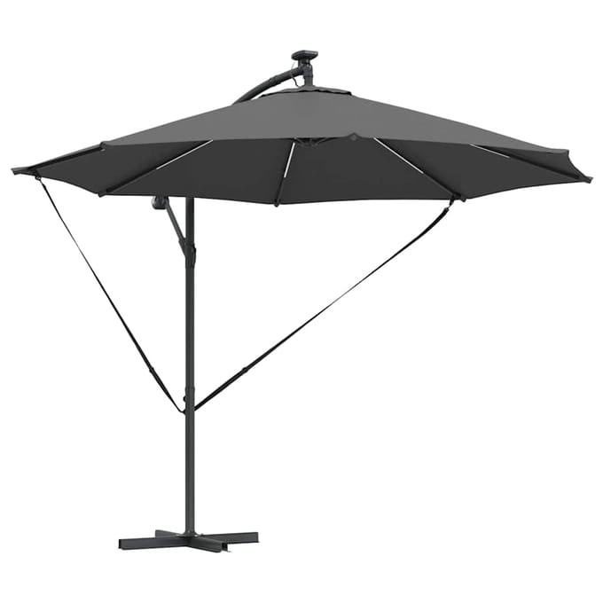 vidaXL - Parasol - 294 - x - 294 - x - 248 - cm - Polyester - en - Aluminium - Antraciet