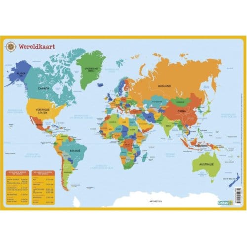 Deltas Educational coaster - World map (NL)