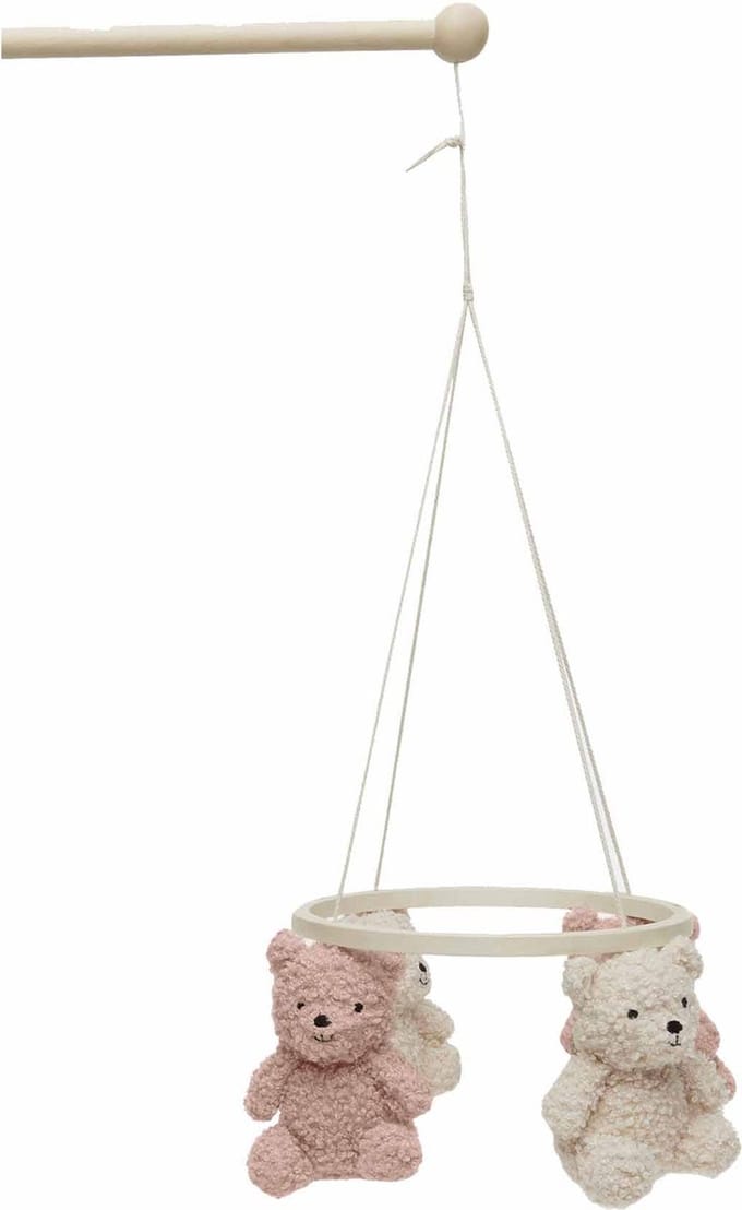 Jollein Baby mobiel Teddy Bear Wild Rose/Naturel