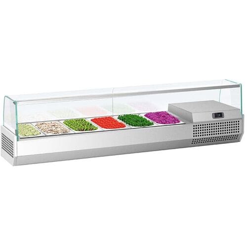 GGM Gastro Opzetkoelvitrine PREMIUM PLUS - 1733x413mm - 6x GN 1/3 zilver