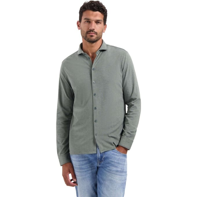 No Excess Shirt jersey melange stretch dark steel