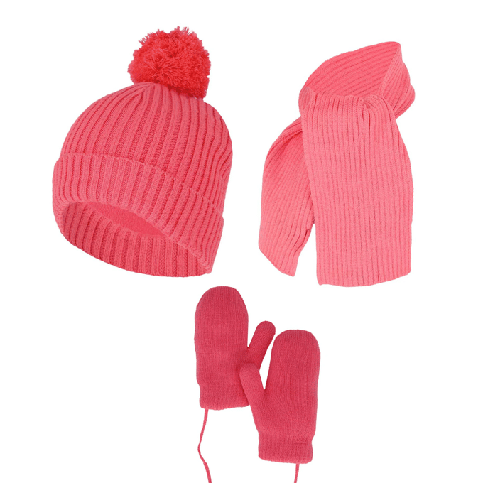 Baby Winterset - Handschoenen/Sjaal/Muts - One Size - Roze / 1-2 Jaar