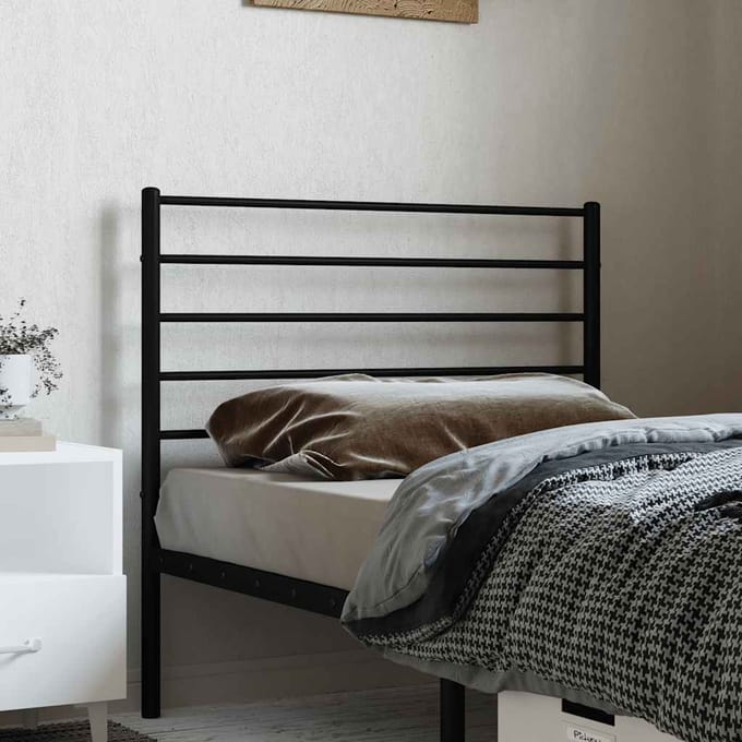 vidaXL - Vervangend - hoofdbord - metaal - zwart - 90 - cm