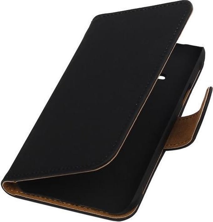 Samsung Galaxy J1 Ace - Effen Zwart Booktype Wallet Hoesje