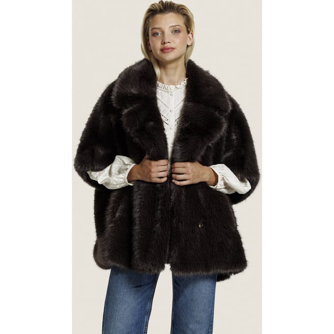 ALTER EGO Elin Jacket Dark Brown Größe: S | Kunstfell-Jacken Outlet | Damen | Braun