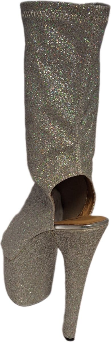 SOSIBELLE LAARSJE IN SILVER MET PLATEUZOOL EN 15 CM HAK SIZE 38