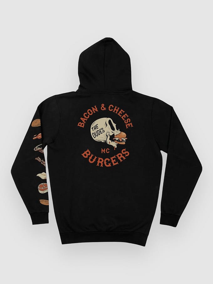 The Dudes Bacon & Cheese Classic Premium Hoodie zwart