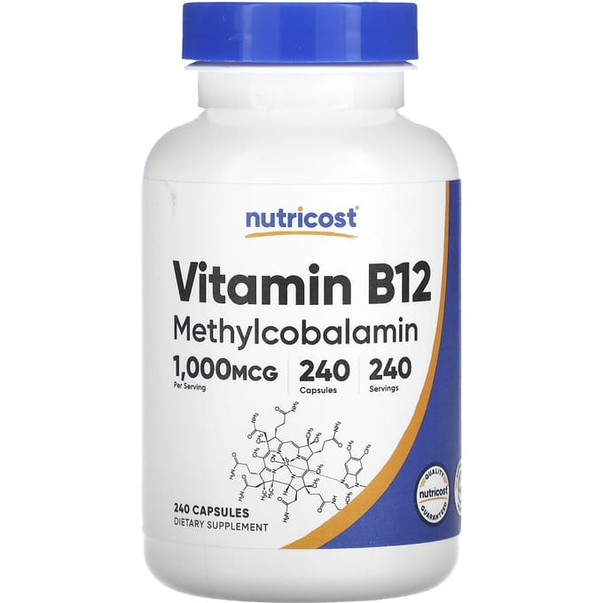 Nutricost, Vitamine B12, 1.000 mcg, 240 capsules
