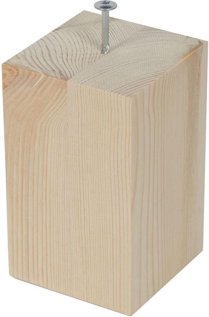 FLE - Meubelpoot vierkant 9 bij 9 cm en hoogte 15 cm van massief hout, 9 x 9 cm