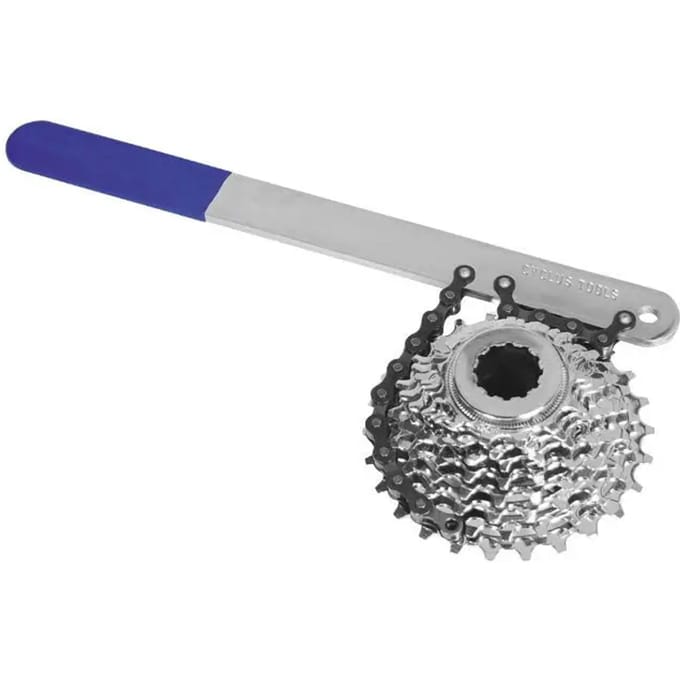 Cyclus Tandkransafnemer met ketting - Tot 8-speed - Staal - Blauw