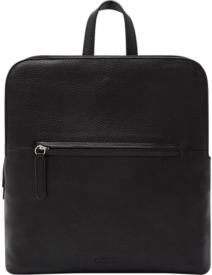 L.CREDI Leren Rugzak Monika Backpack Black Zwart