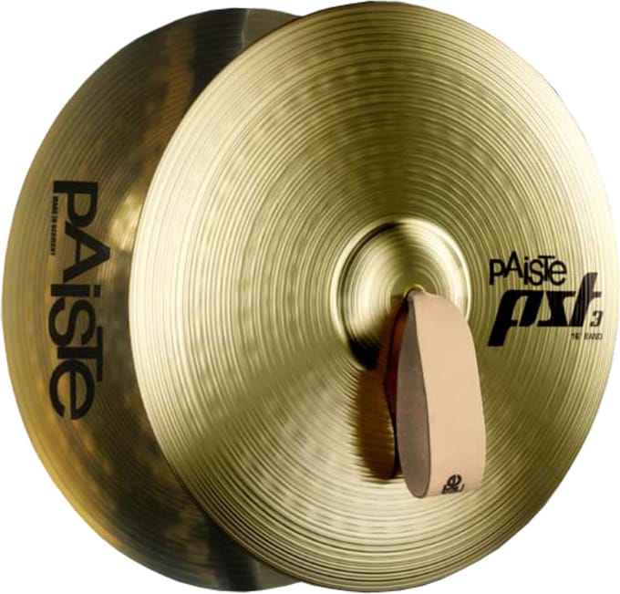 Paiste PST3 Marching Cymbals 16", incl. Pads en Riemen - Marching bekken