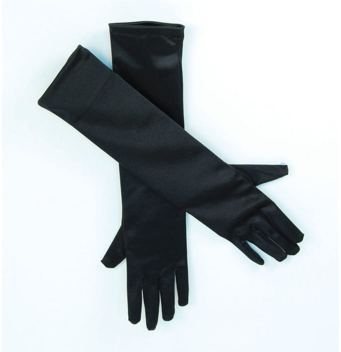 Gala/glamour verkleedkleding handschoenen - lang - zwart - voor dames - polyester